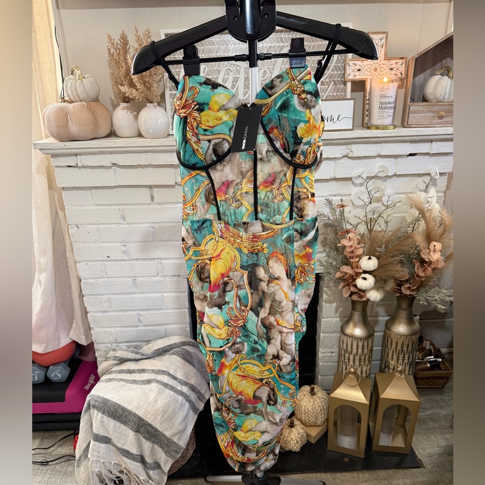 Fashion Nova Multicolor Printed Dress